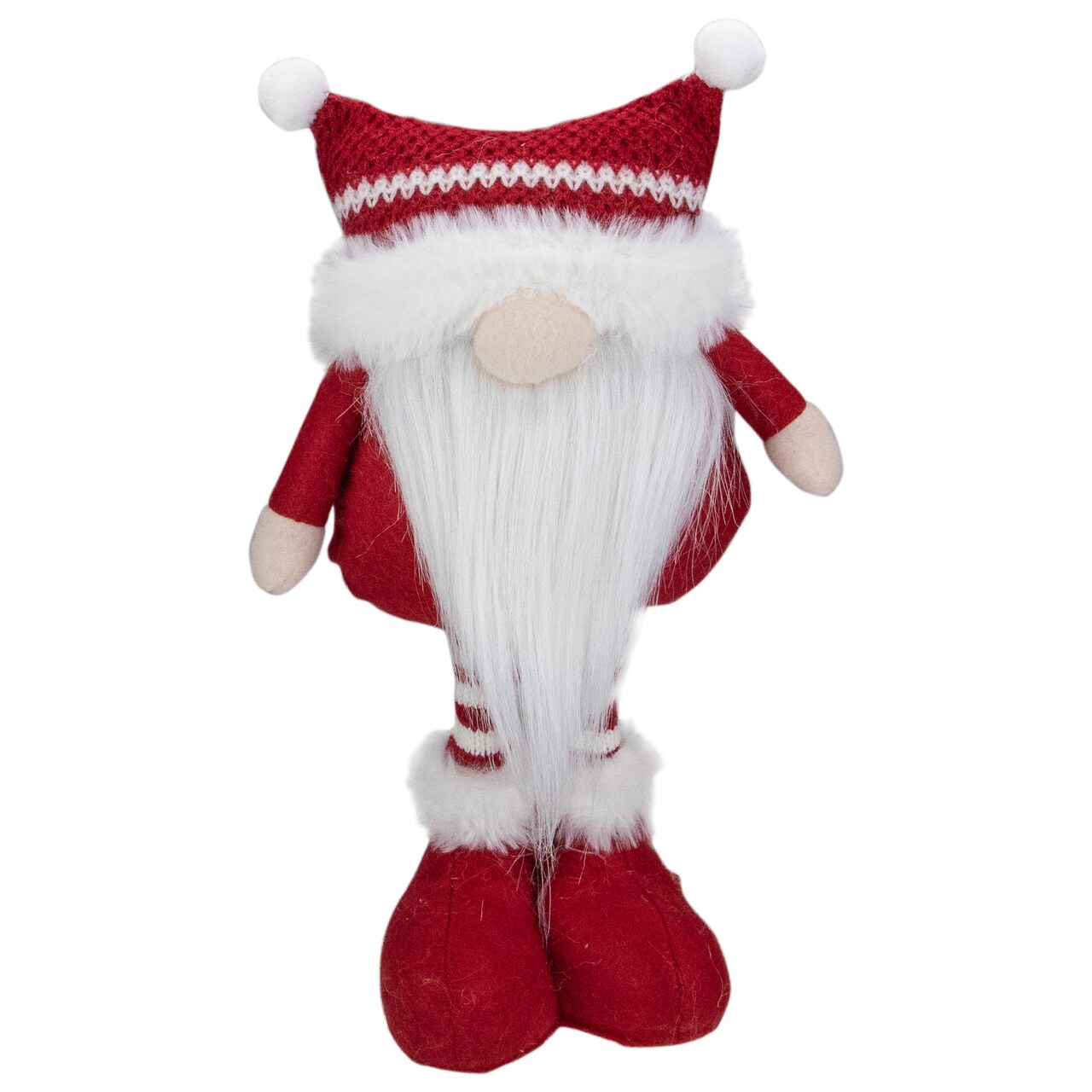 Northlight Standing Christmas Gnome with Pom Pom Hat Figure - 12.5" - Red and White